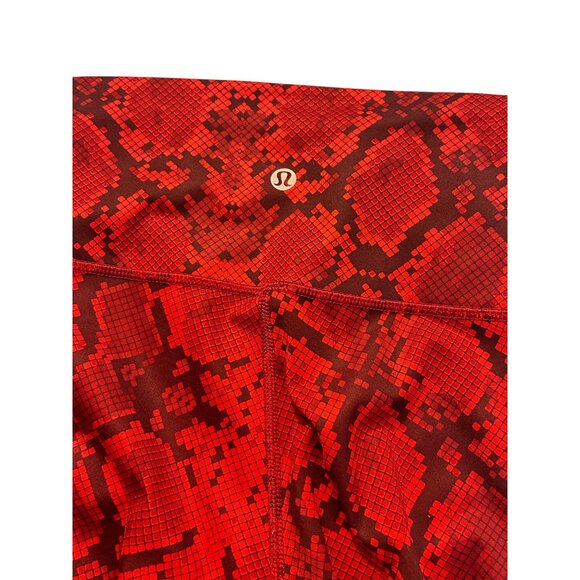 Lululemon Wunder Under Leggings High Rise Red Snake Skin size 2 - Picture 3 of 4